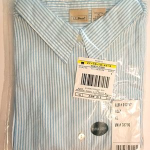 L.L.Bean XL Women's Vacationland Seersucker Shirt, Long-Sleeve